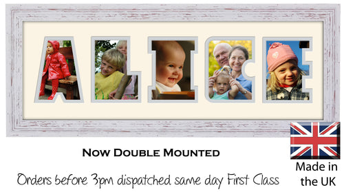 Alice Photo Frame - Alice Name Word Photo Frame 1303A 450mm x 151mm mount size  , Choices of frames & Borders