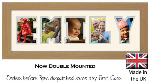 Emily Photo Frame - Emily Name Word Photo Frame 1294A 450mm x 151mm mount size  , Choices of frames & Borders