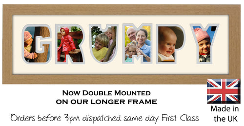 Grumpy Photo Frame Word Photo frame 1253-CC 545mm x 151mm mount size  , Choices of frames & Borders