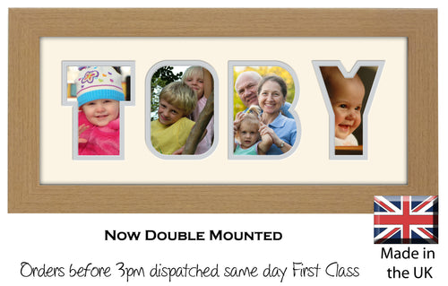 Toby Photo Frame - Toby Name Word Photo Frame 1323-BB 375mm x 151mm mount size  , Choices of frames & Borders