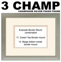 25th Silver Wedding Anniversary Double Mounted Photo Frame 860A 450mm x 151mm mount size  , Choices of frames & Borders