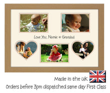 Nannie & Grandad Photo Frame - Love You Nannie & Grandad Multi Aperture Photo Frame Double Mounted 5BOXHRTS 577D 450mm x 297mm mount size  , Choices of frames & Borders