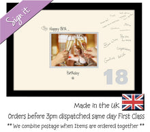 18th Birthday Signing Guest Photo Frame Gift 7"x5" Photo by Photos in a Word 656D 450mm x 297mm  mount size, Choices of frames & Borders