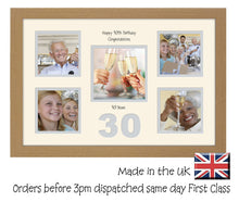 30th Birthday 4"x4" x4 and 5"x5" Square Boxes Photo Frame Double Mounted 966D 450mm x 297mm  mount size , Choices of frames & Borders
