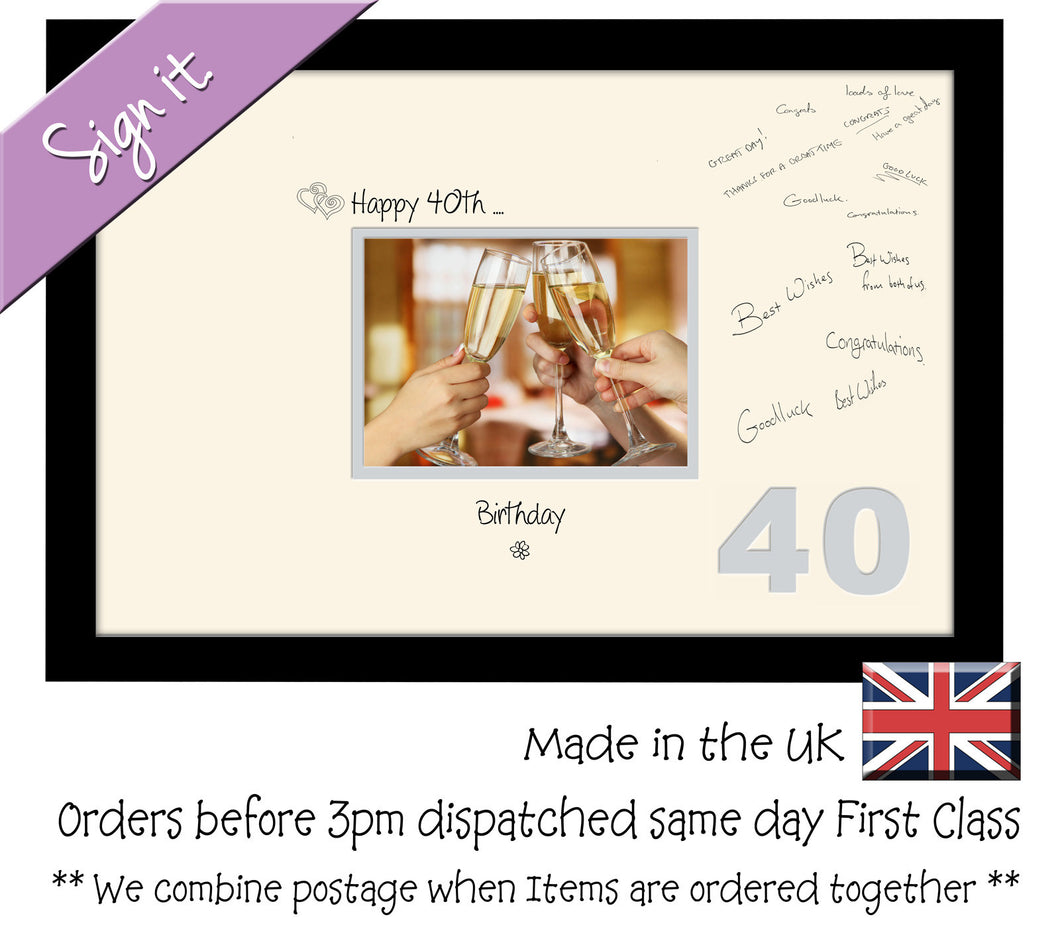 40th Birthday Signing Guest Photo Frame Gift 7