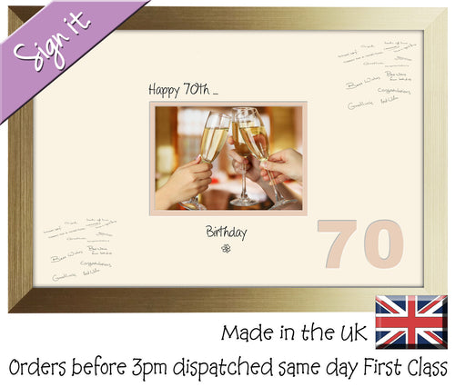 70th Birthday Signing Guest Photo Frame Gift 7