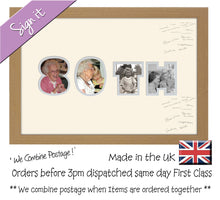 80th Birthday Anniversary Signing Double Mounted Photo Frame 877D 450mm x 297mm mount size  , Choices of frames & Borders