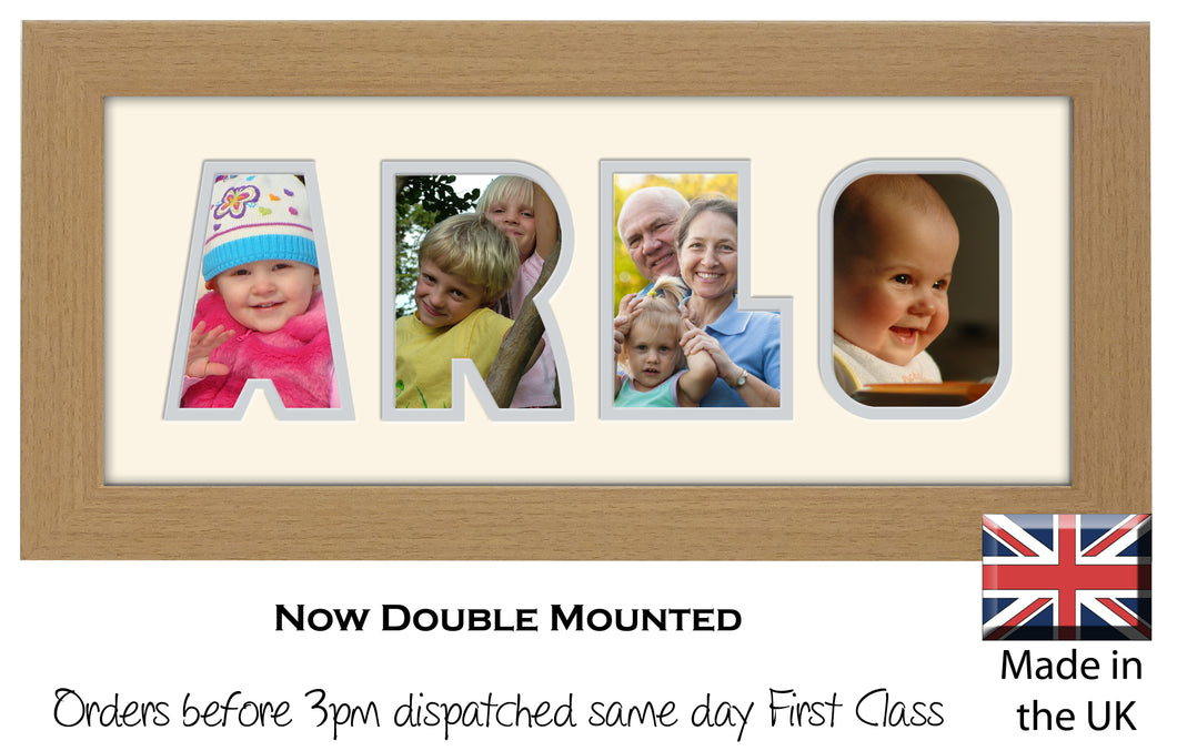 Arlo Photo Frame - Arlo Name Word Photo Frame 1327-BB 375mm x 151mm mount size  , Choices of frames & Borders