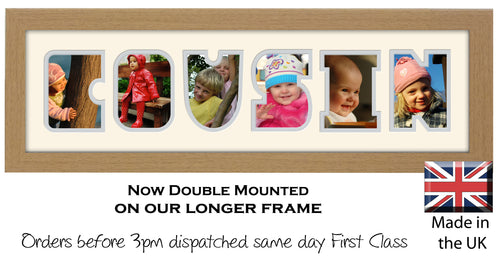 Cousin Photo Frame - Cousin Photo Frame 1271-CC 545mm x 151mm mount size  , Choices of frames & Borders
