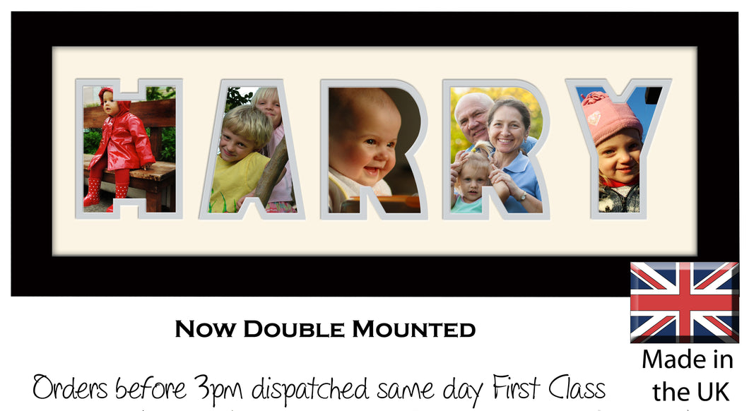 Harry Photo Frame - Harry Name Word Photo Frame 1297A 450mm x 151mm mount size  , Choices of frames & Borders