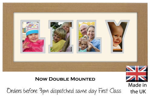 Lily Photo Frame - Lily Name Word Photo Frame 1313-BB 375mm x 151mm mount size  , Choices of frames & Borders