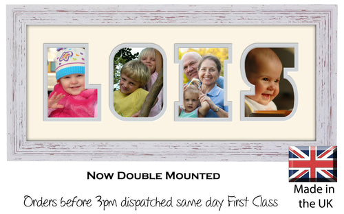 Lois Photo Frame - Lois Name Word Photo Frame 1318-BB 375mm x 151mm mount size  , Choices of frames & Borders