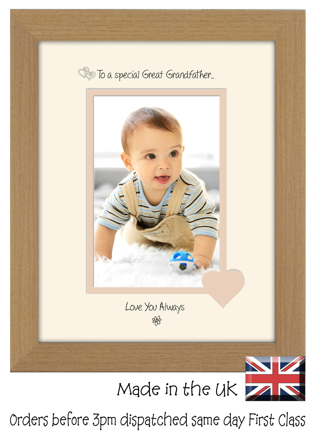 Great Grandfather Photo Frame - To a Special Great Grandfather ... Love you Always Portrait photo frame 6