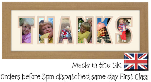 Thanks Photo frame - Double Mounted Thanks Photo Frame 96A 450mm x 151mm mount size  , Choices of frames & Borders
