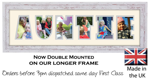 Auntie Photo Frame - Auntie Photo Frame 25CC 545mm x 151mm mount size  , Choices of frames & Borders
