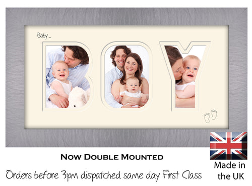 Baby Boy Photo Frame - Baby Boy Word Photo Frame 10AA 297mm x 151mm mount size  , Choices of frames & Borders