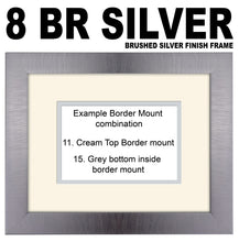 25th Silver Wedding 4"x4" x4 and 5"x5" Square Boxes Photo Frame Double Mounted 974D 450mm x 297mm  mount size , Choices of frames & Borders
