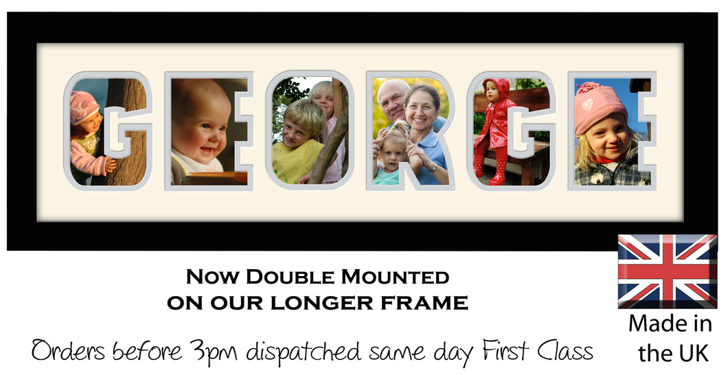 George Photo Frame - George Name Word Photo Frame 1310CC 545mm x 151mm mount size  , Choices of frames & Borders