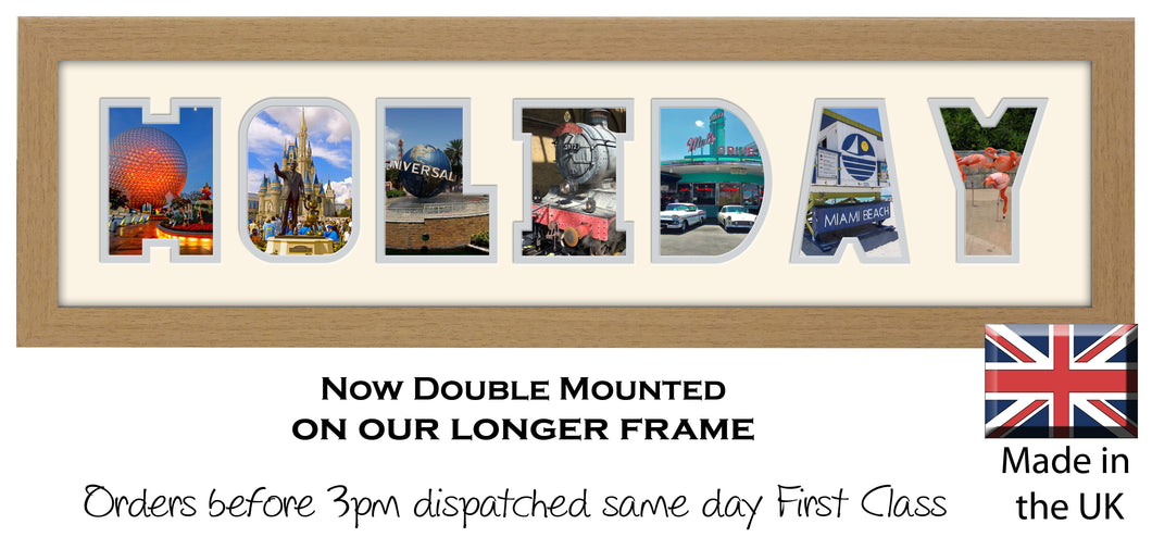 Holiday Photo Frame - Holiday Word Photo Frame 9DD 640mm x 151mm mount size  , Choices of frames & Borders