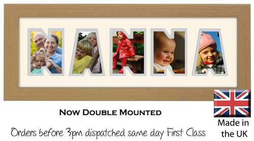 Nanna Photo Frame - Nanna Word Photo Frame 62A 450mm x 151mm mount size  , Choices of frames & Borders