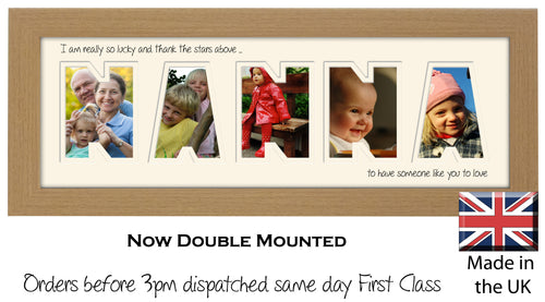 Nanna Photo Frame - Nanna Thank the Stars Word Photo Frame 890A 450mm x 151mm mount size  , Choices of frames & Borders