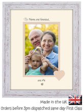 Nanna & Grandad Photo Frame - Nanna and Grandad… ...and me! Portrait photo frame 6"x4" photo 1008F 9"x7" mount size  , Choices of frames & Borders