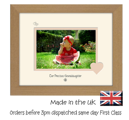 Granddaughter Photo Frame - Our precious Granddaughter Landscape photo frame 6