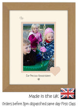 Grandchildren Photo Frame - Our precious Grandchildren Portrait photo frame 6"x4" photo 1036F 9"x7" mount size  , Choices of frames & Borders