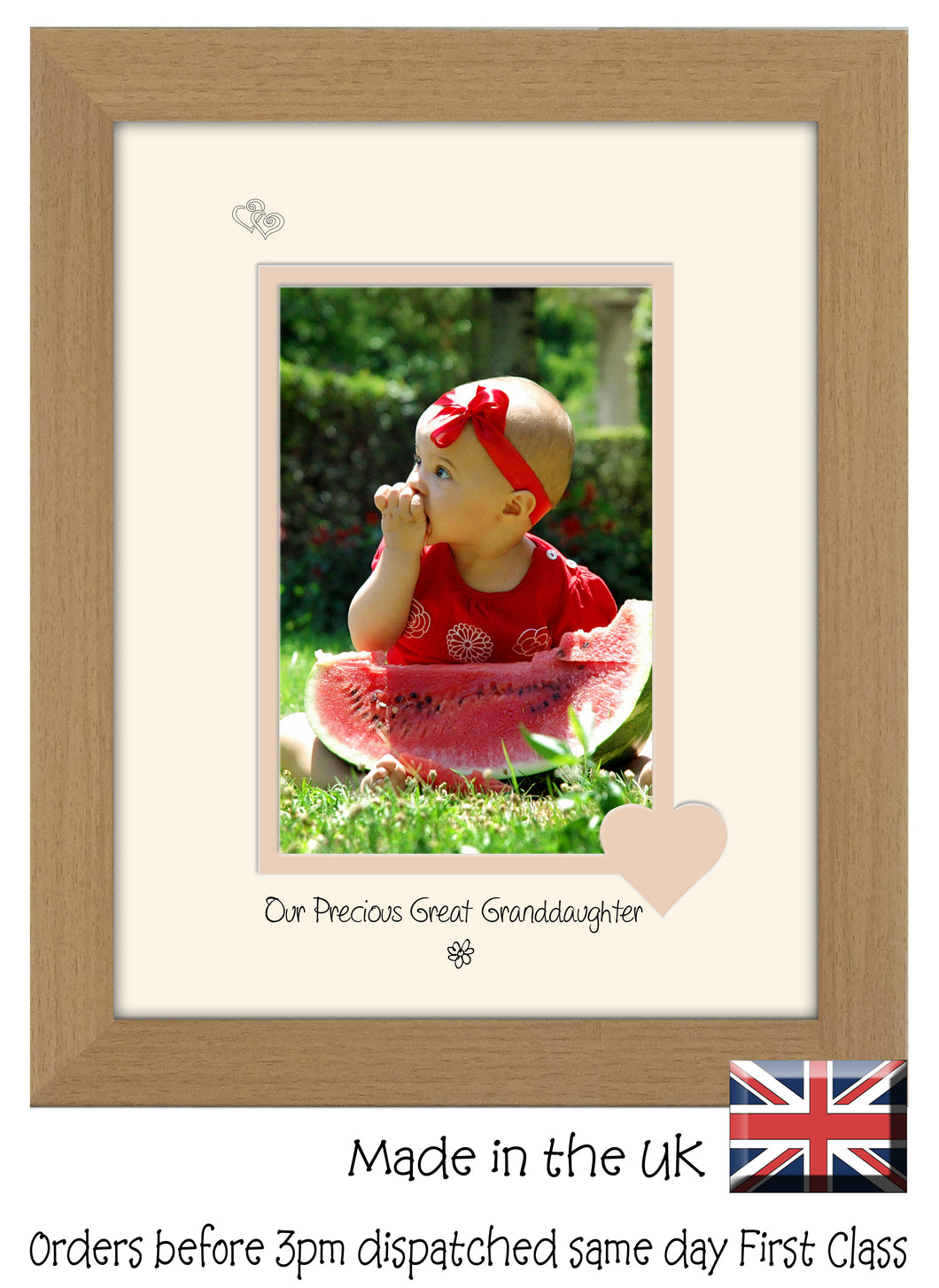 Great Granddaughter Photo Frame - Our precious Great Granddaughter Portrait photo frame 6