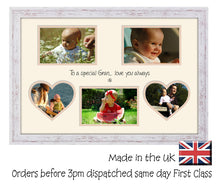 Gran Photo Frame - Special Gran Multi Aperture Photo Frame Double Mounted 5BOXHRTS 547D 450mm x 297mm mount size  , Choices of frames & Borders