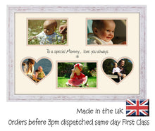 Mommy Photo Frame - Special Mommy Multi Aperture Photo Frame Double Mounted 5BOXHRTS 557D 450mm x 297mm mount size  , Choices of frames & Borders