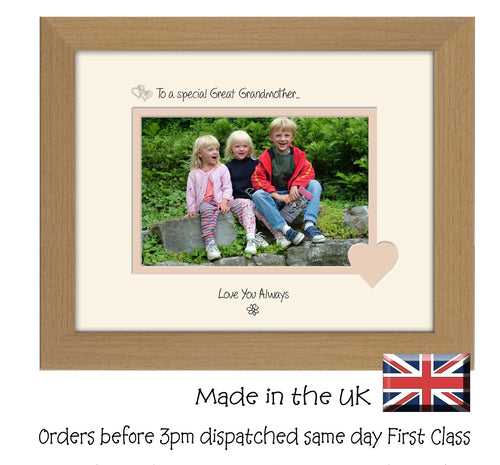 Great Grandmother Photo Frame - To a Special Great Grandmother ... Love you Always Landscape photo frame 6