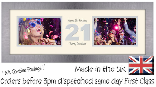 21st Birthday Photo Frame Twenty First Gift Takes Two 6”x4” Landscape Photos 1221A 450mm x 151mm mount size  , Choices of frames & Borders