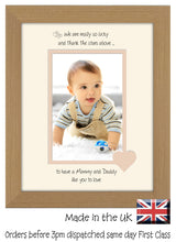 Mummy & Daddy Photo Frame - We Thank the stars Mummy and Daddy Portrait photo frame 6"x4" photo 1085F 9"x7" mount size  , Choices of frames & Borders