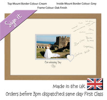 Wedding Photo Frame for Signing Signature for Guest Takes 7"x5" Photo by Photos in a Word 450mm x 297mm mount size 697D  , Choices of frames & Borders