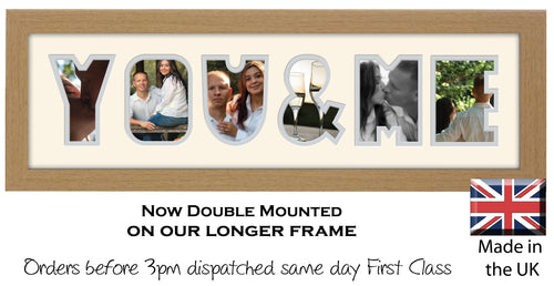 You & Me Photo Frame - You & Me Word Photo Frame 58CC 545mm x 151mm mount size  , Choices of frames & Borders